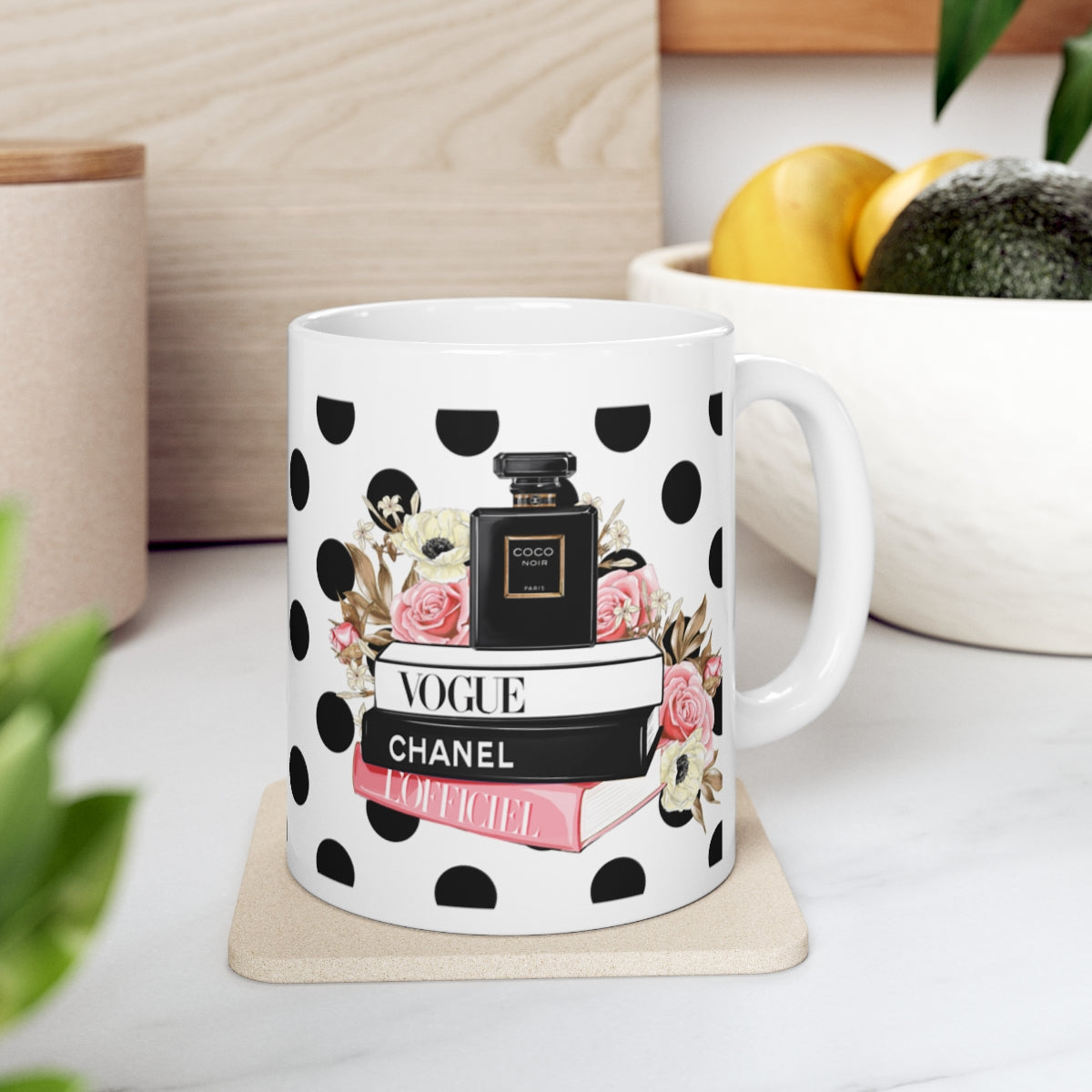 home accessory, accessory, cup, kitchen, black, gold, mug, jewels, dope, chanel  coffee cup, make-up - Wheretoget