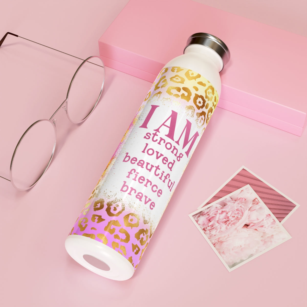 I AM, Inspirational 20oz skinny Tumbler, I AM brave, strong