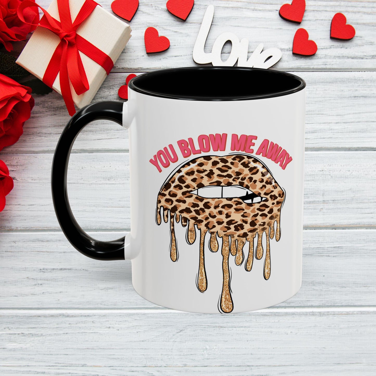 Coffee Mug - You Blew Me Away Accent Mug, Two Tone Mug, Valentine Day Gift