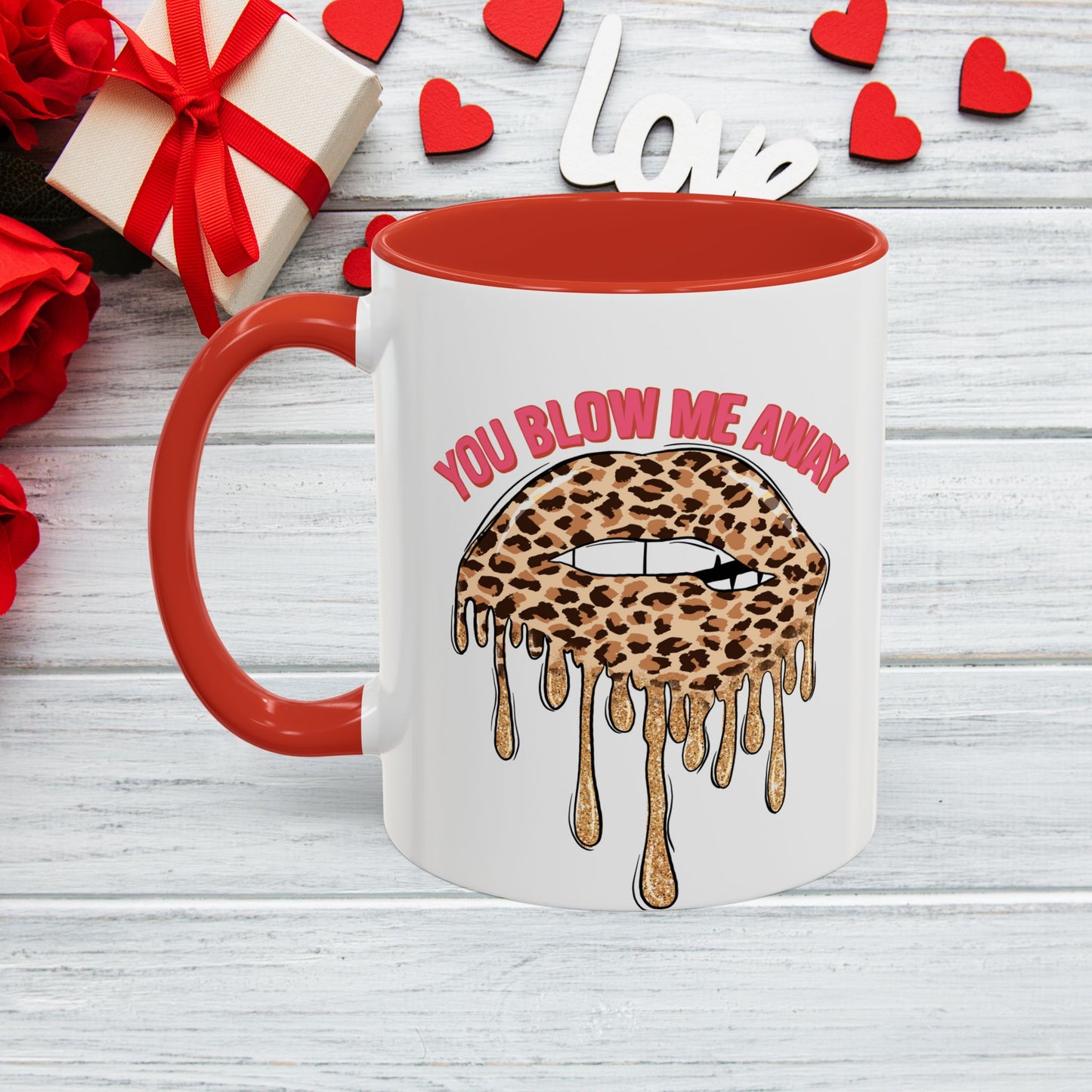 Coffee Mug - You Blew Me Away Accent Mug, Two Tone Mug, Valentine Day Gift