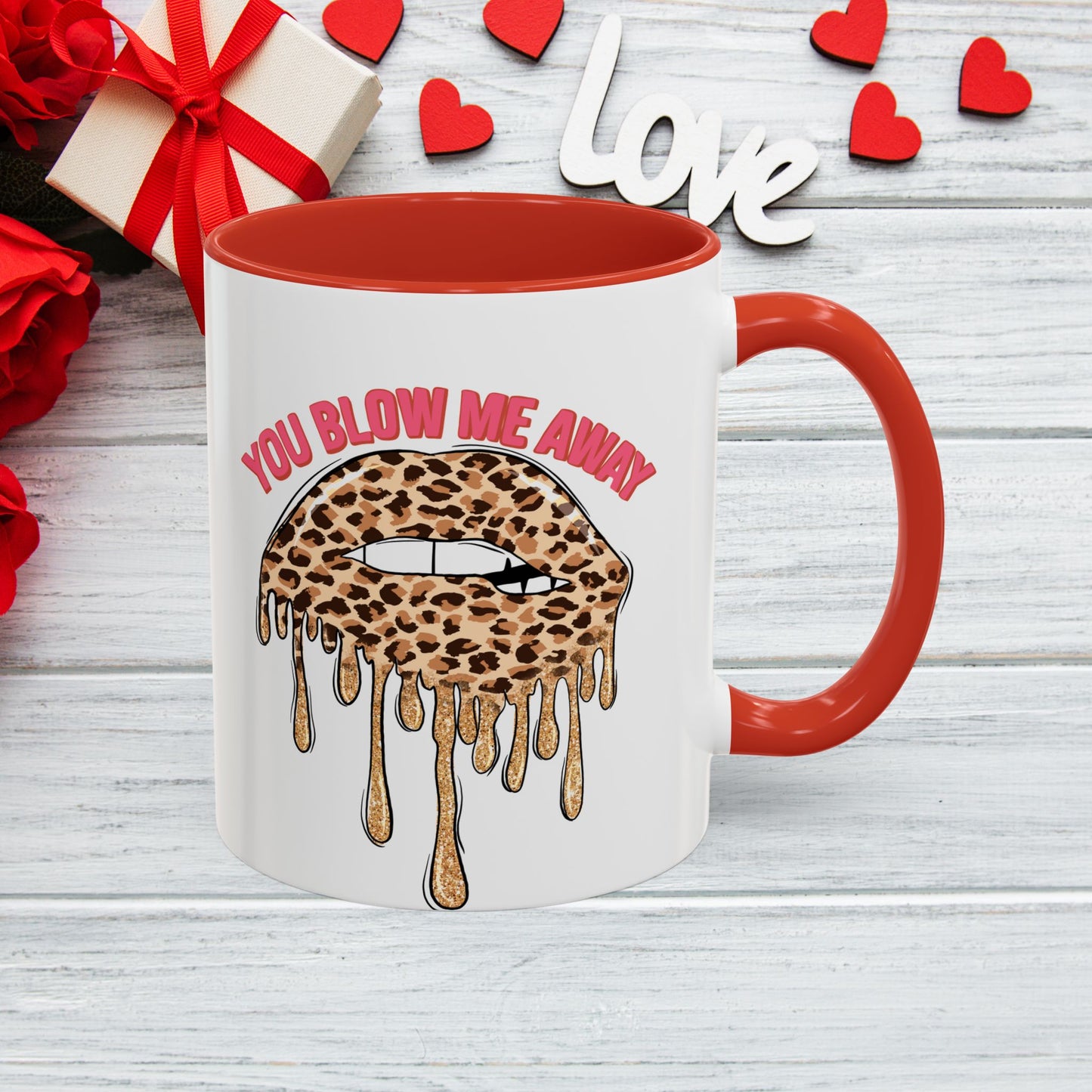 Coffee Mug - You Blew Me Away Accent Mug, Two Tone Mug, Valentine Day Gift