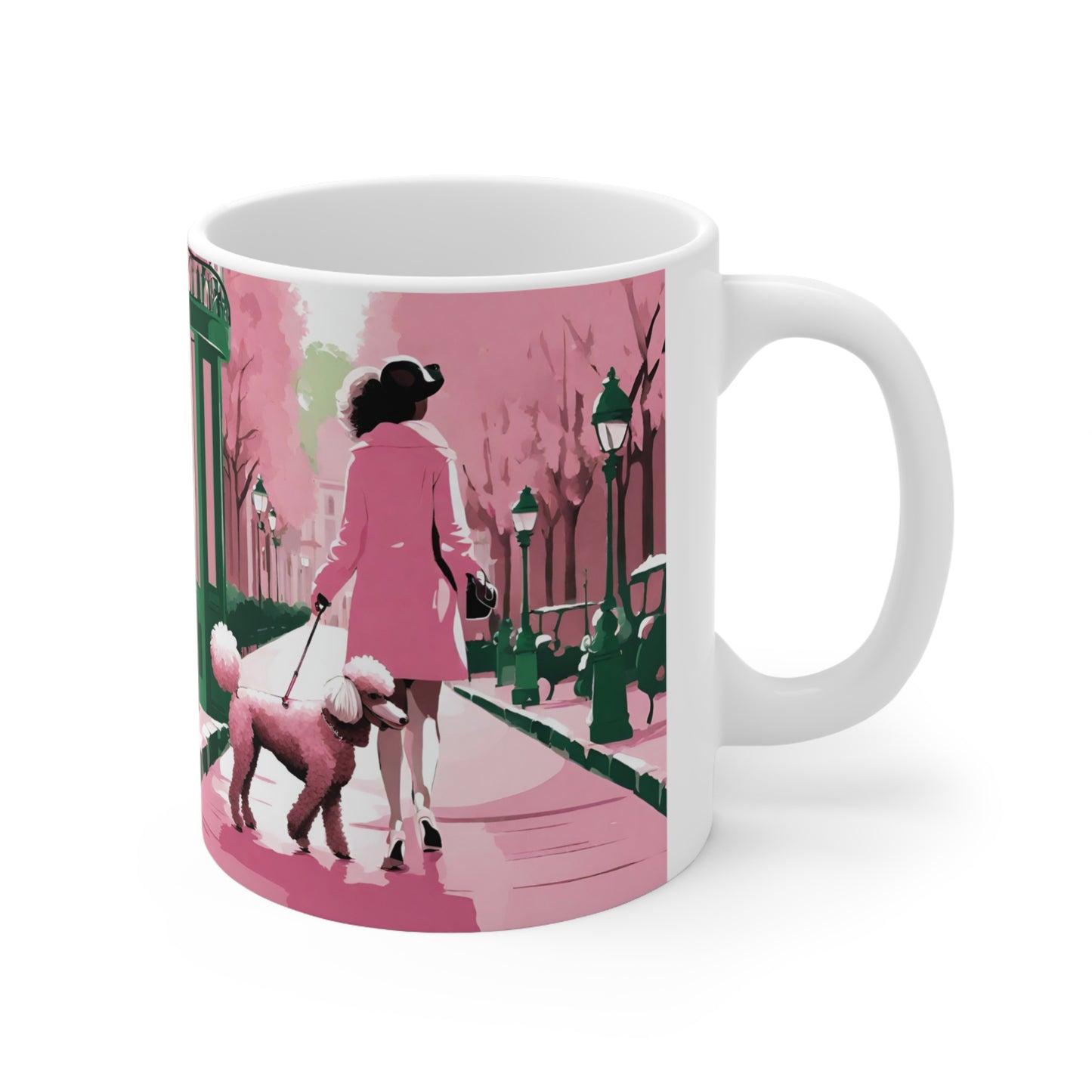 Poodle Walking in Paris Ceramic Mug | Coffee Mug for Dog Lovers | Gift for Her