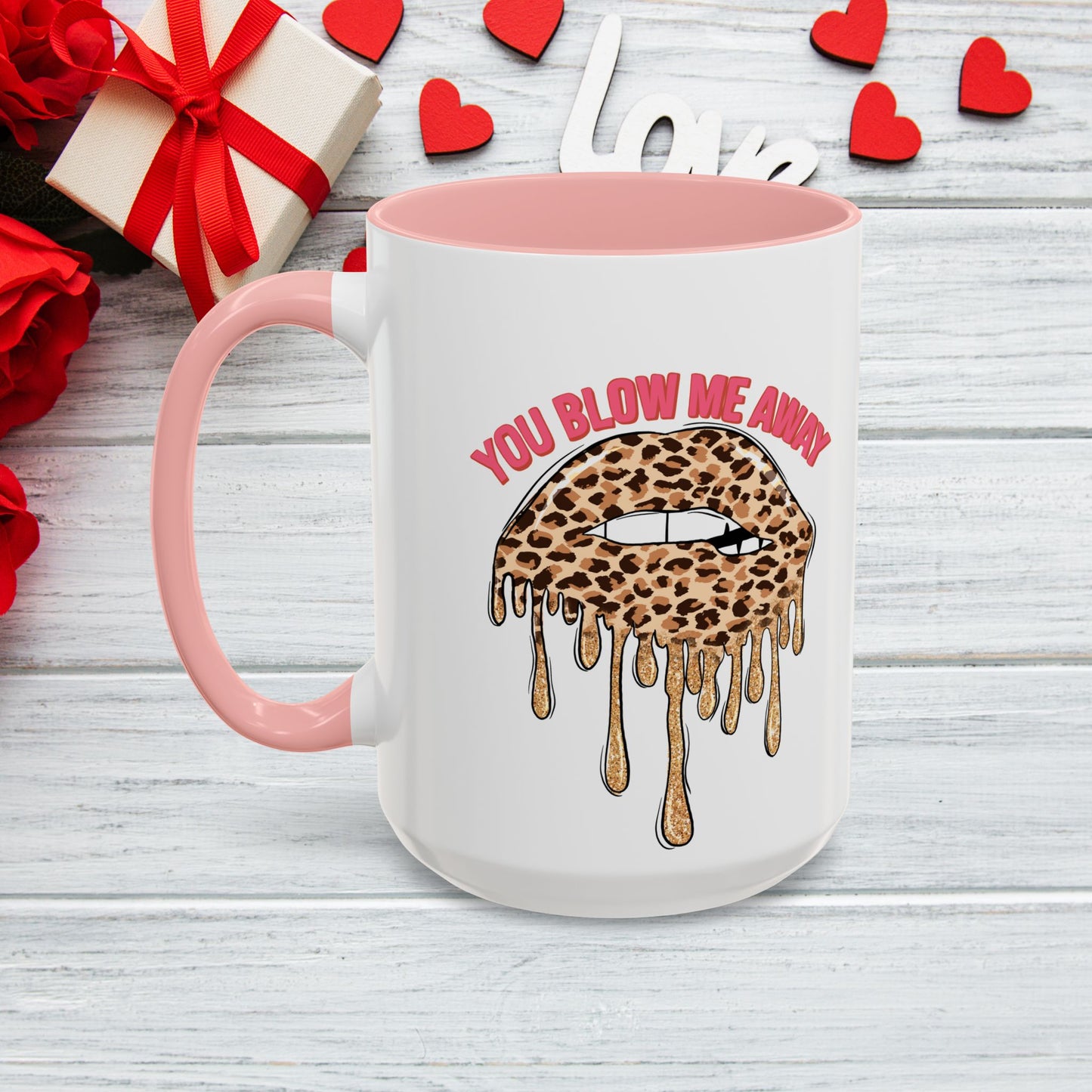 Coffee Mug - You Blew Me Away Accent Mug, Two Tone Mug, Valentine Day Gift