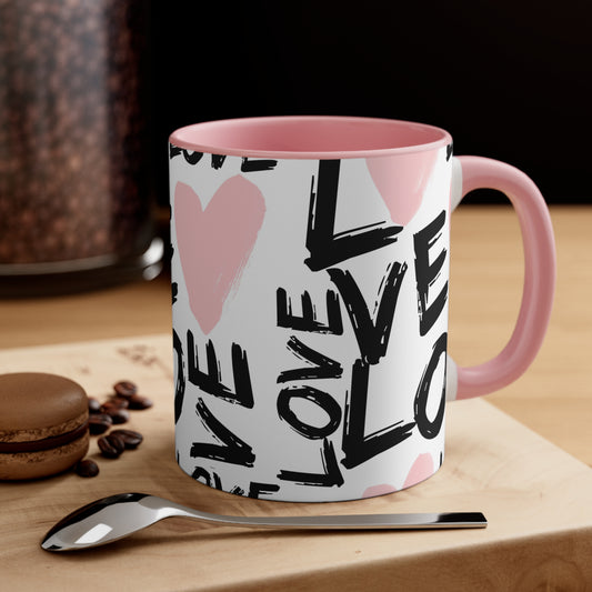 Valentine's Day coffee mugs | Love-themed coffee cups | Valentine's gift cups | Valentine's Day ceramic cups | Love Accent Coffee Mug