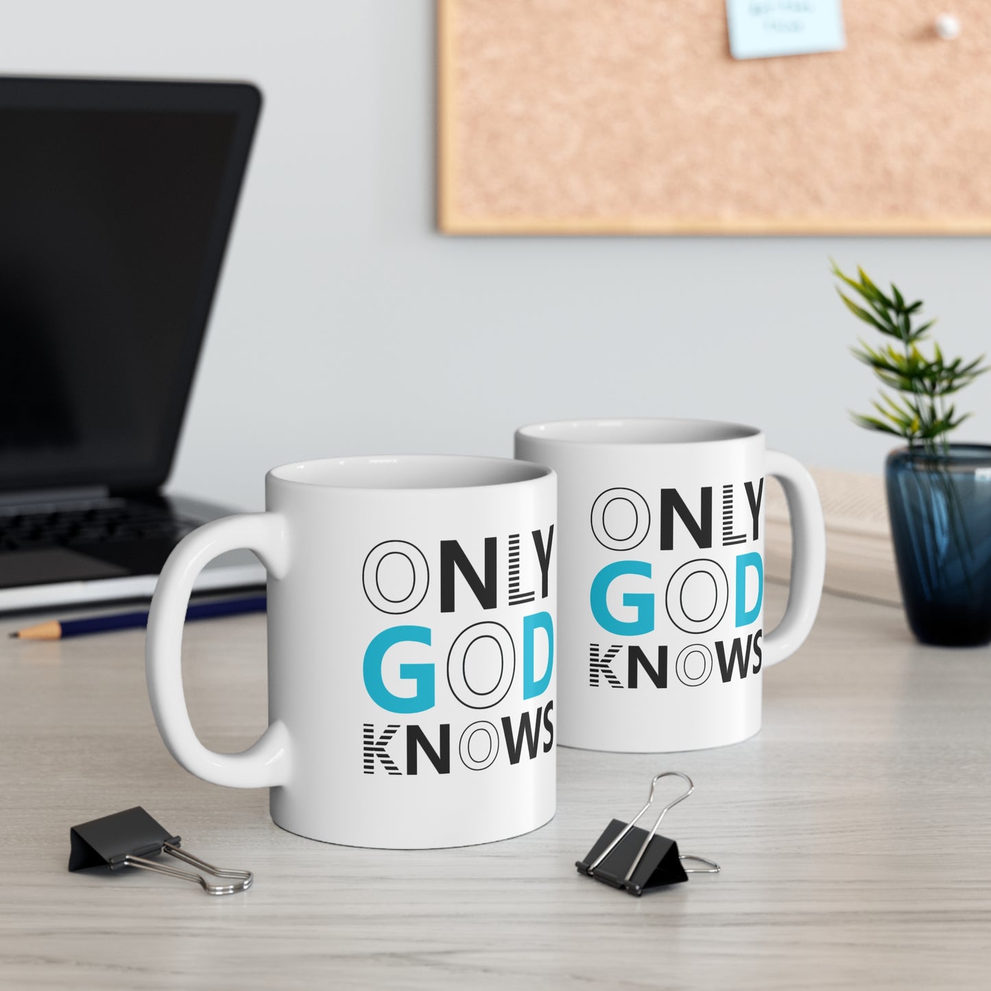 Only God Knows White Ceramic Mug