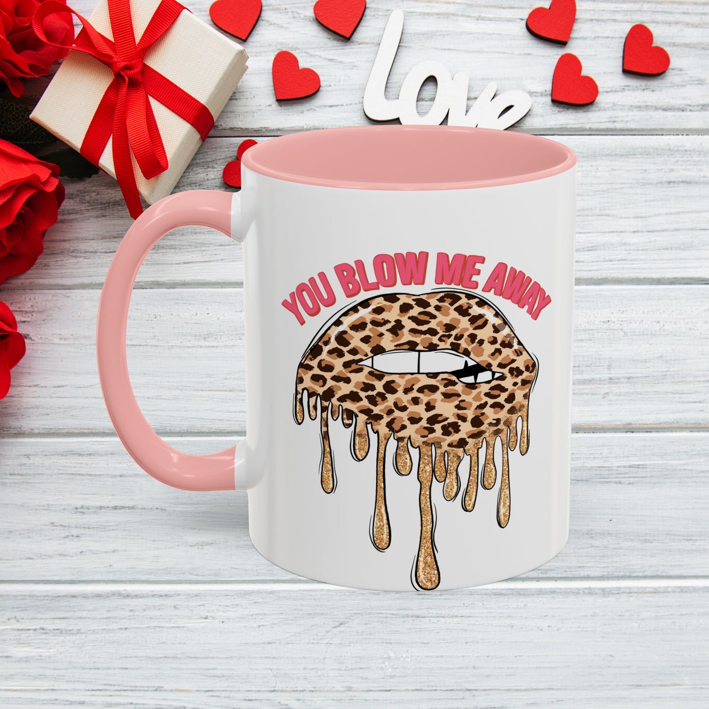 Coffee Mug - You Blew Me Away Accent Mug, Two Tone Mug, Valentine Day Gift