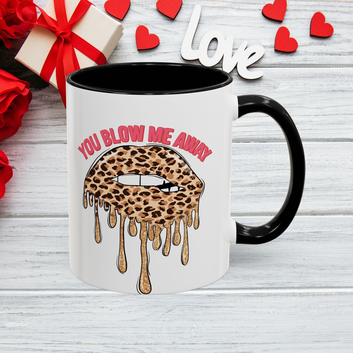 Coffee Mug - You Blew Me Away Accent Mug, Two Tone Mug, Valentine Day Gift