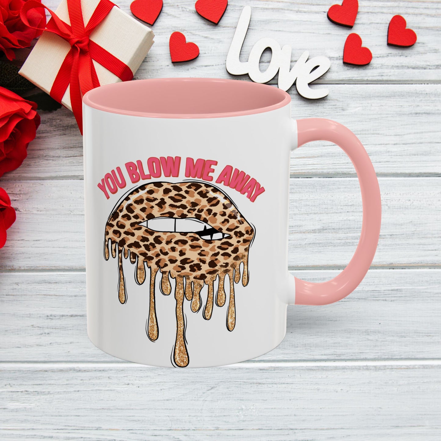 Coffee Mug - You Blew Me Away Accent Mug, Two Tone Mug, Valentine Day Gift