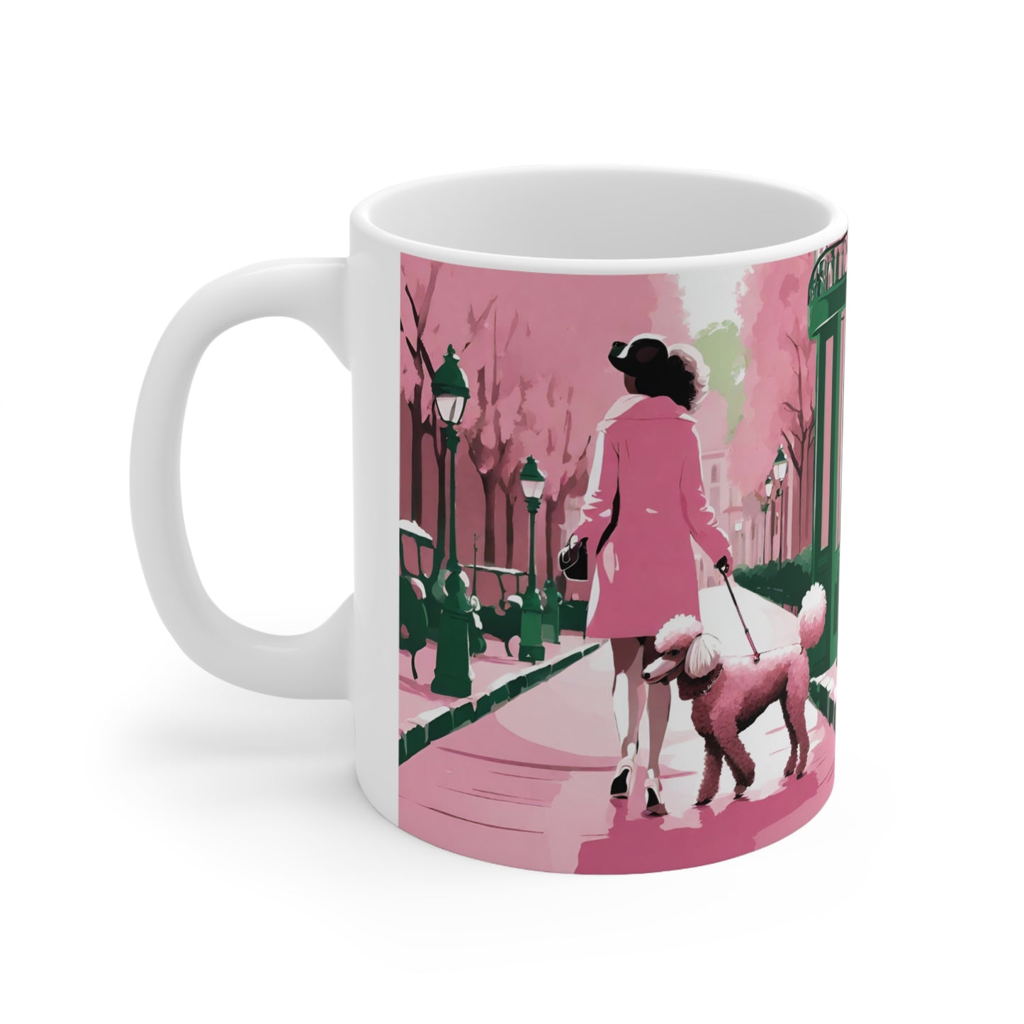 Poodle Walking in Paris Ceramic Mug | Coffee Mug for Dog Lovers | Gift for Her