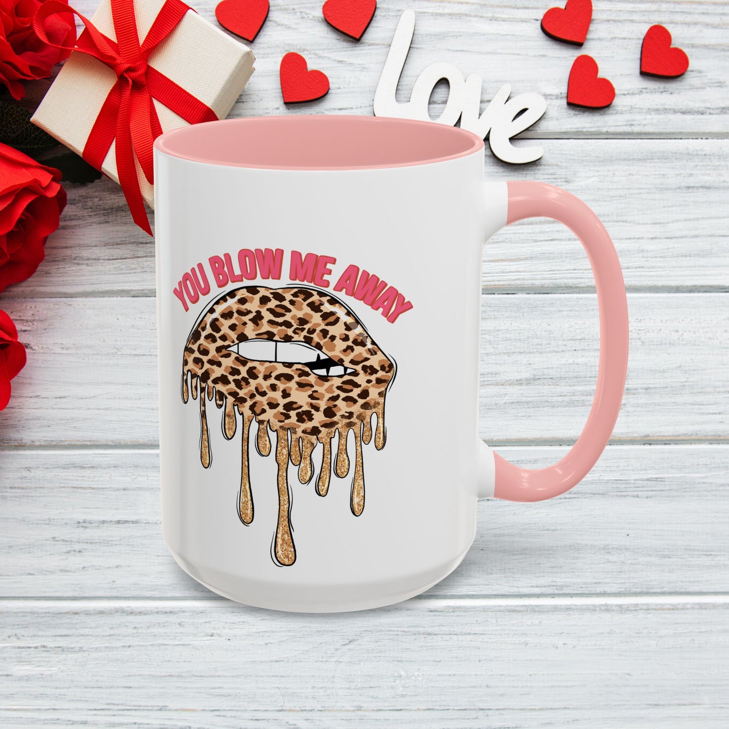 Coffee Mug - You Blew Me Away Accent Mug, Two Tone Mug, Valentine Day Gift