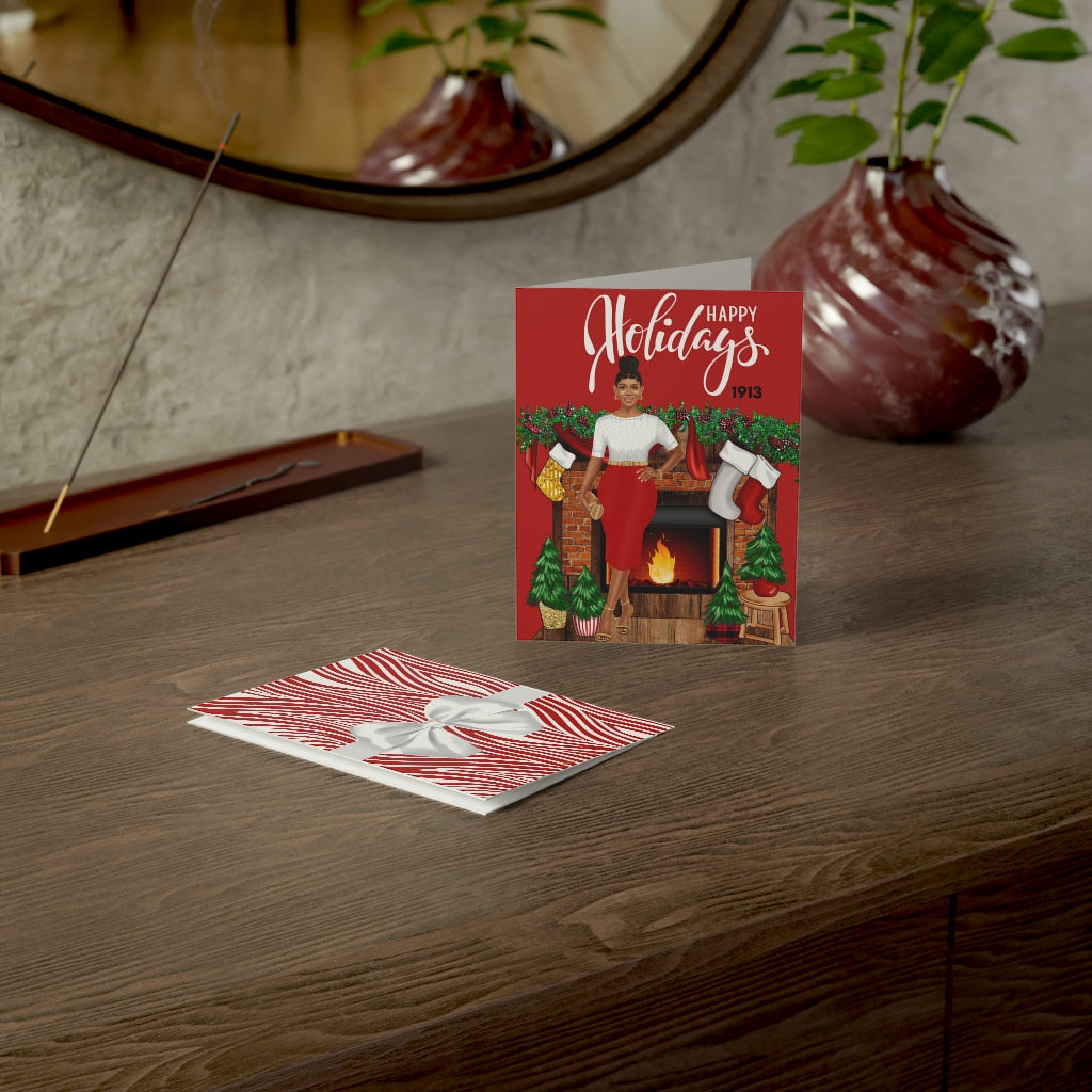 Happy Holidays Card| Delta Soror Folded Greeting Cards (1, 10, 30, and 50pcs)