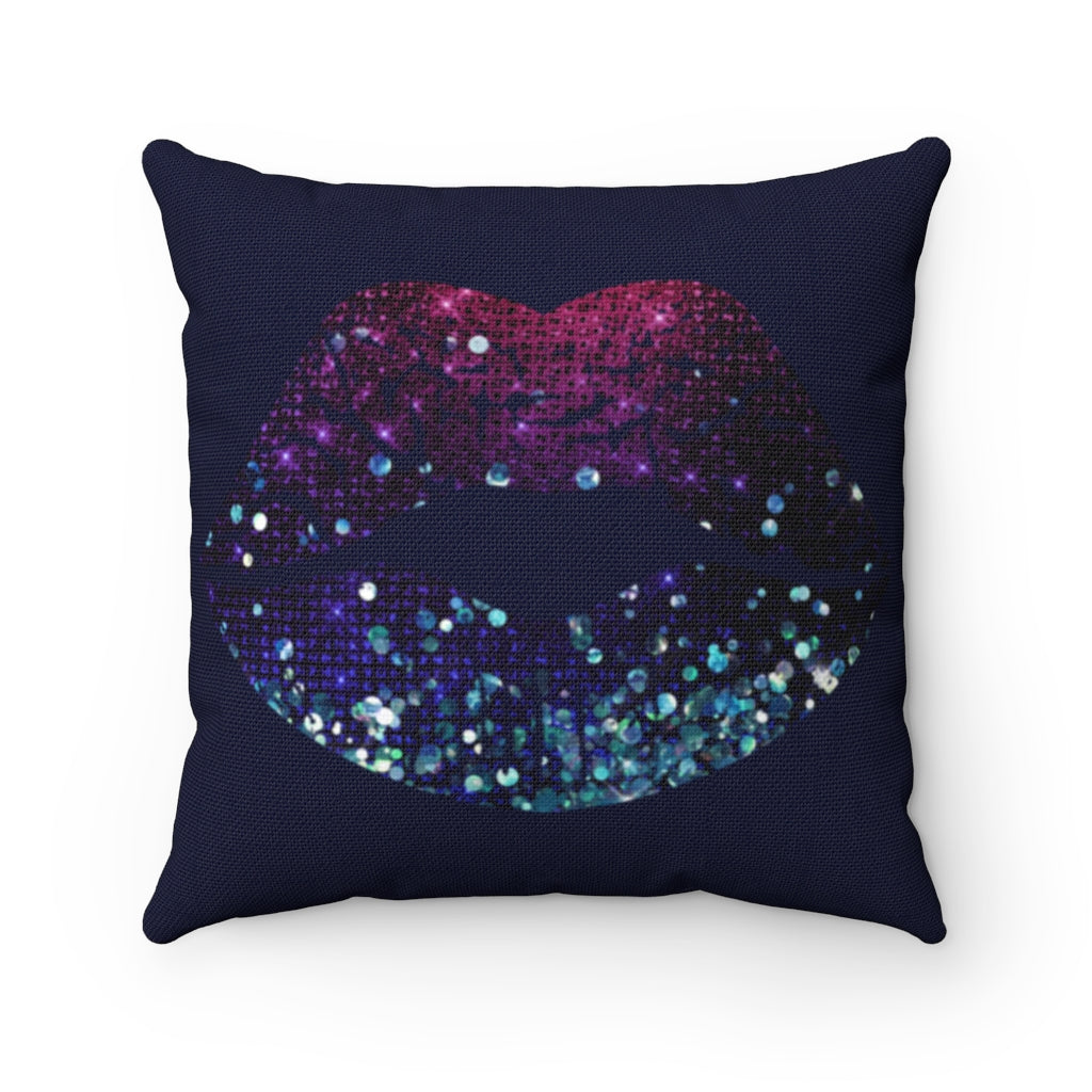 Navy and Purple Kiss Square Pillow-Home Decor-Epitome of Beaute