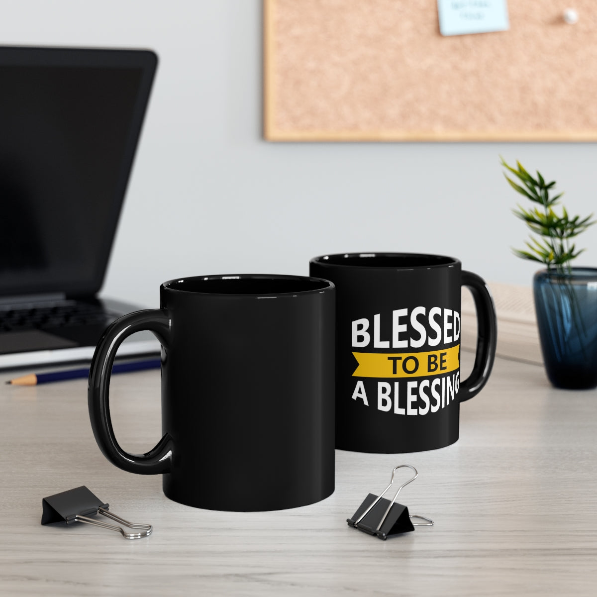 Blessed To Be A Blessing Black Mug