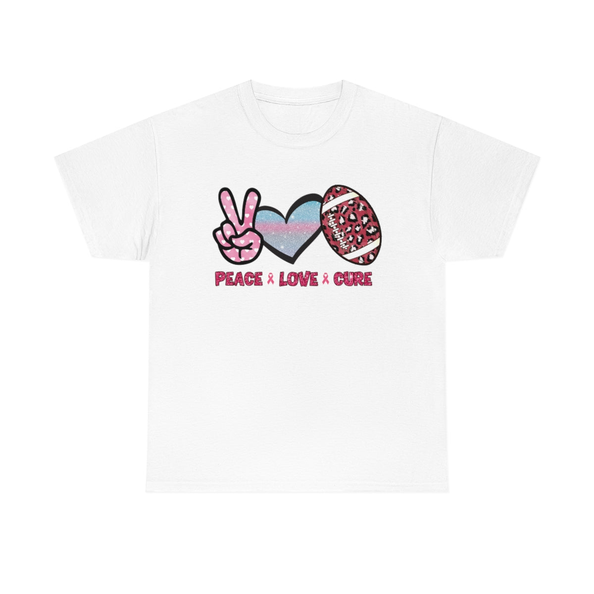 Peace Love Cure Breast Cancer T-shirt| Social Cancer Support Apparel