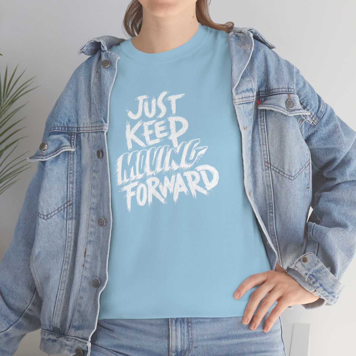 Just Keep Moving Forward Unisex Heavy Cotton Tee| Motivational Shirt