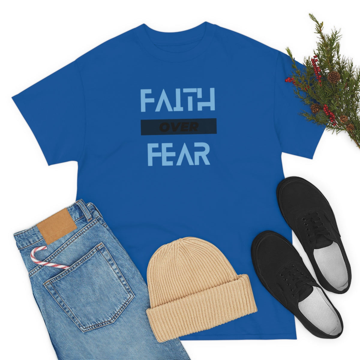 Fear over Fear Unisex Heavy Cotton Tee| Faith Based Tee