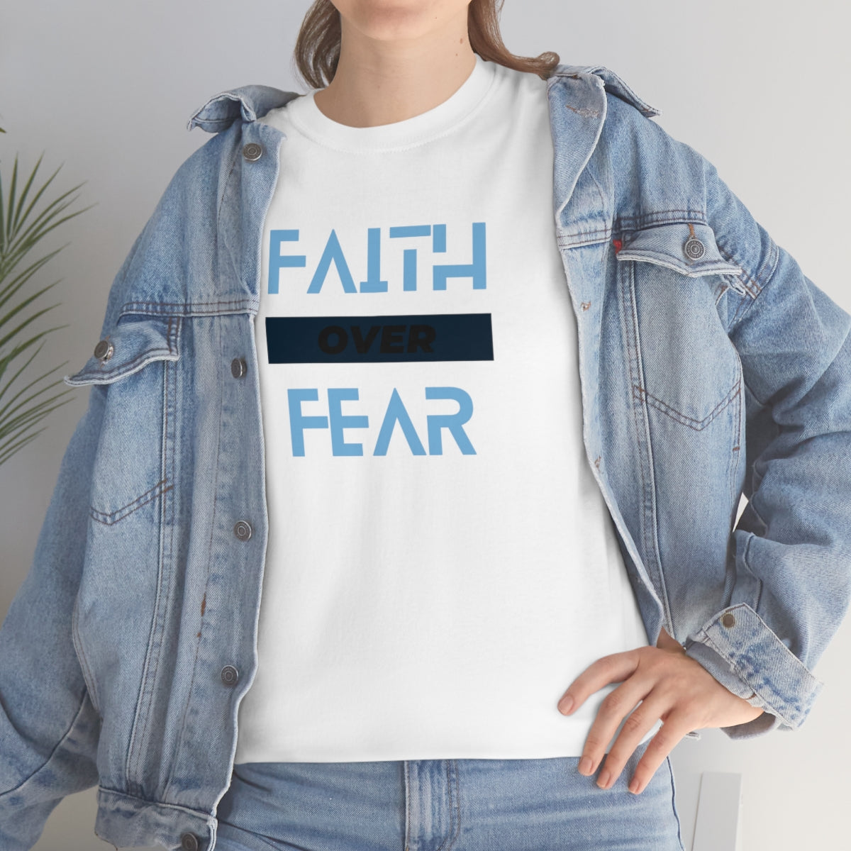 Fear over Fear Unisex Heavy Cotton Tee| Faith Based Tee