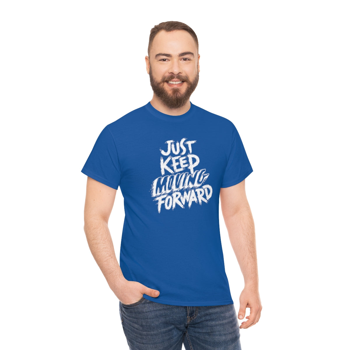 Just Keep Moving Forward Unisex Heavy Cotton Tee| Motivational Shirt