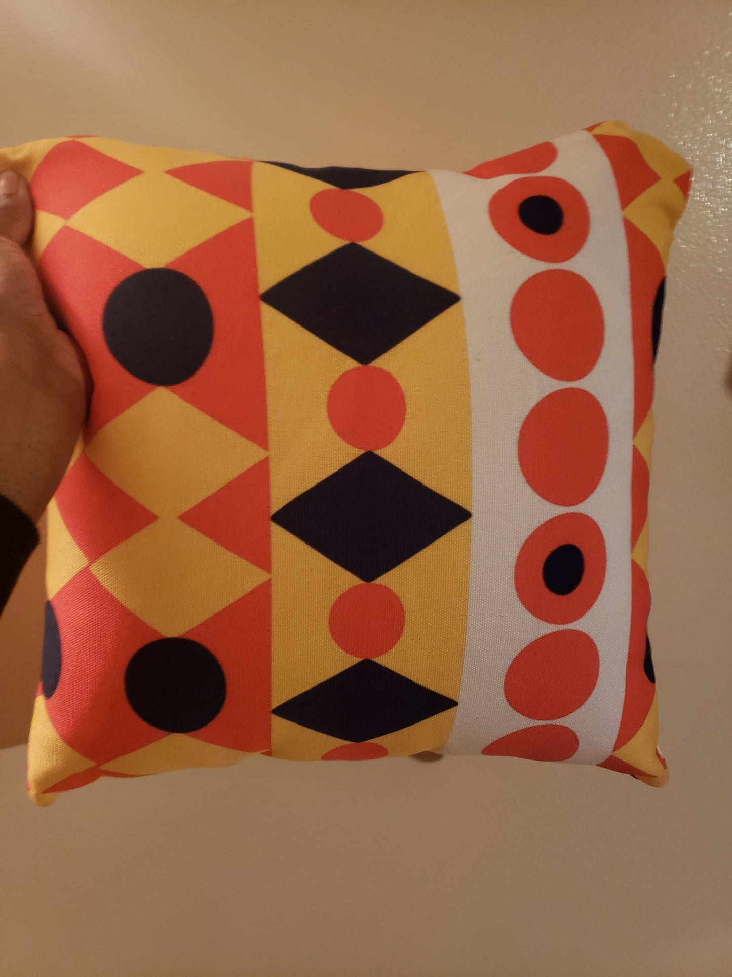 Orange Geometric Shapes Pillow