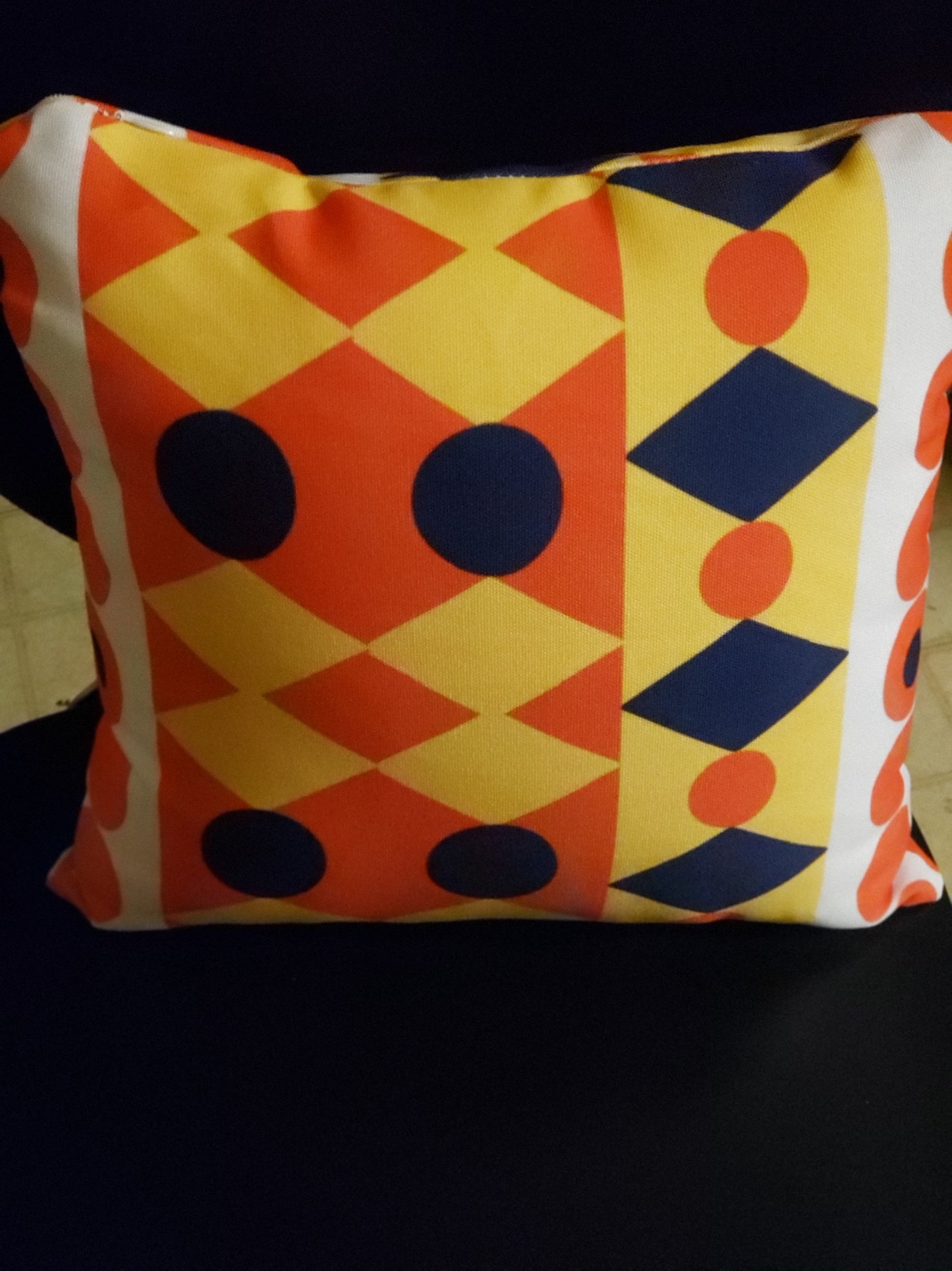 Orange Geometric Shapes Pillow