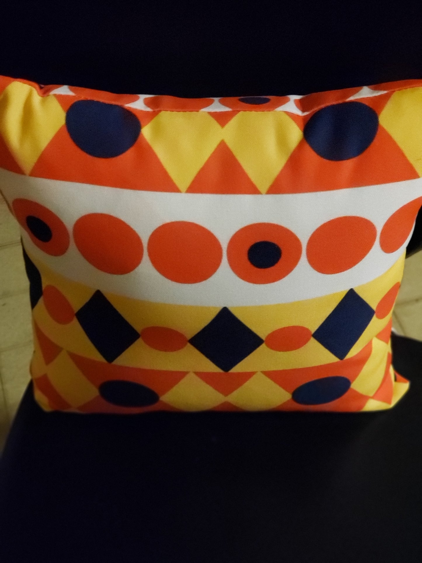 Orange Geometric Shapes Pillow