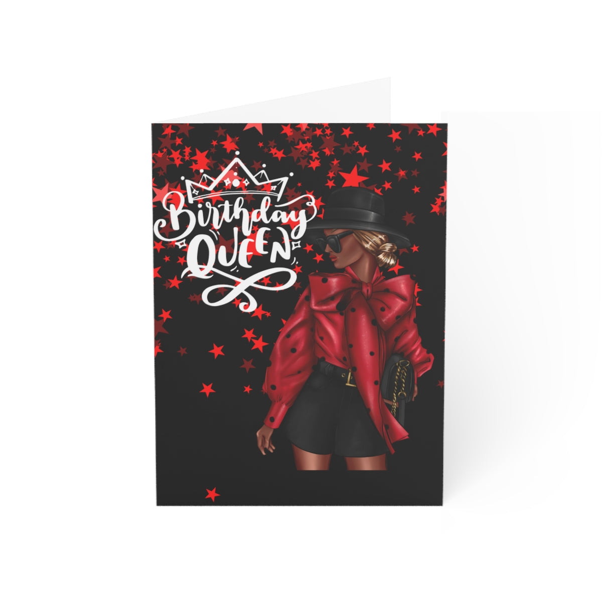 Birthday Queen Greeting Cards (1, 10, 30, and 50pcs)| Black Girl Birthday Card