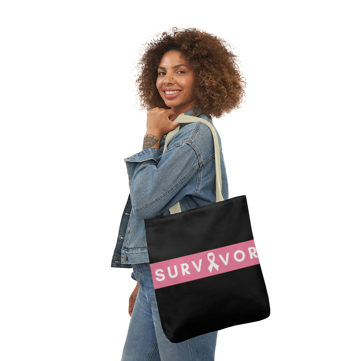 Survivor Canvas Tote Bag| Breast Cancer Awareness Tote Bag