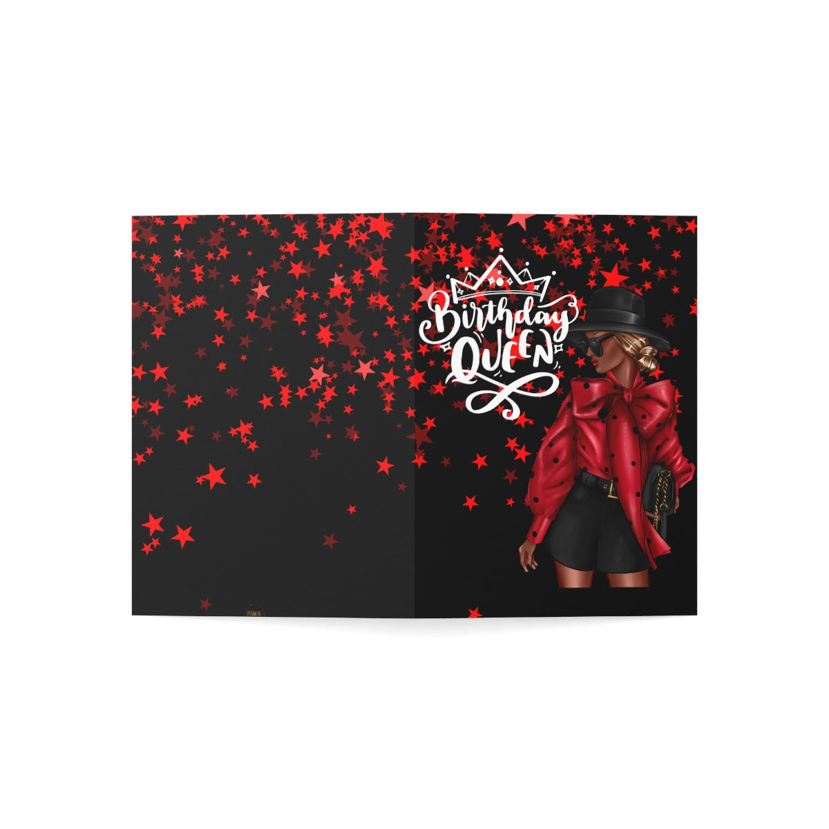 Birthday Queen Greeting Cards (1, 10, 30, and 50pcs)| Black Girl Birthday Card