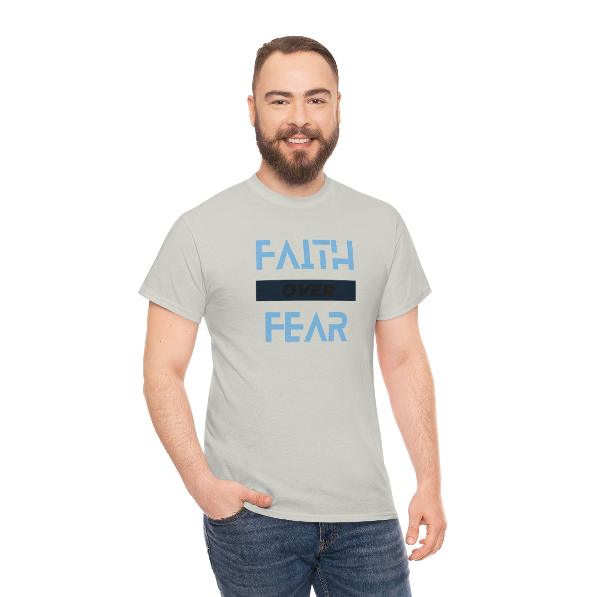 Fear over Fear Unisex Heavy Cotton Tee| Faith Based Tee