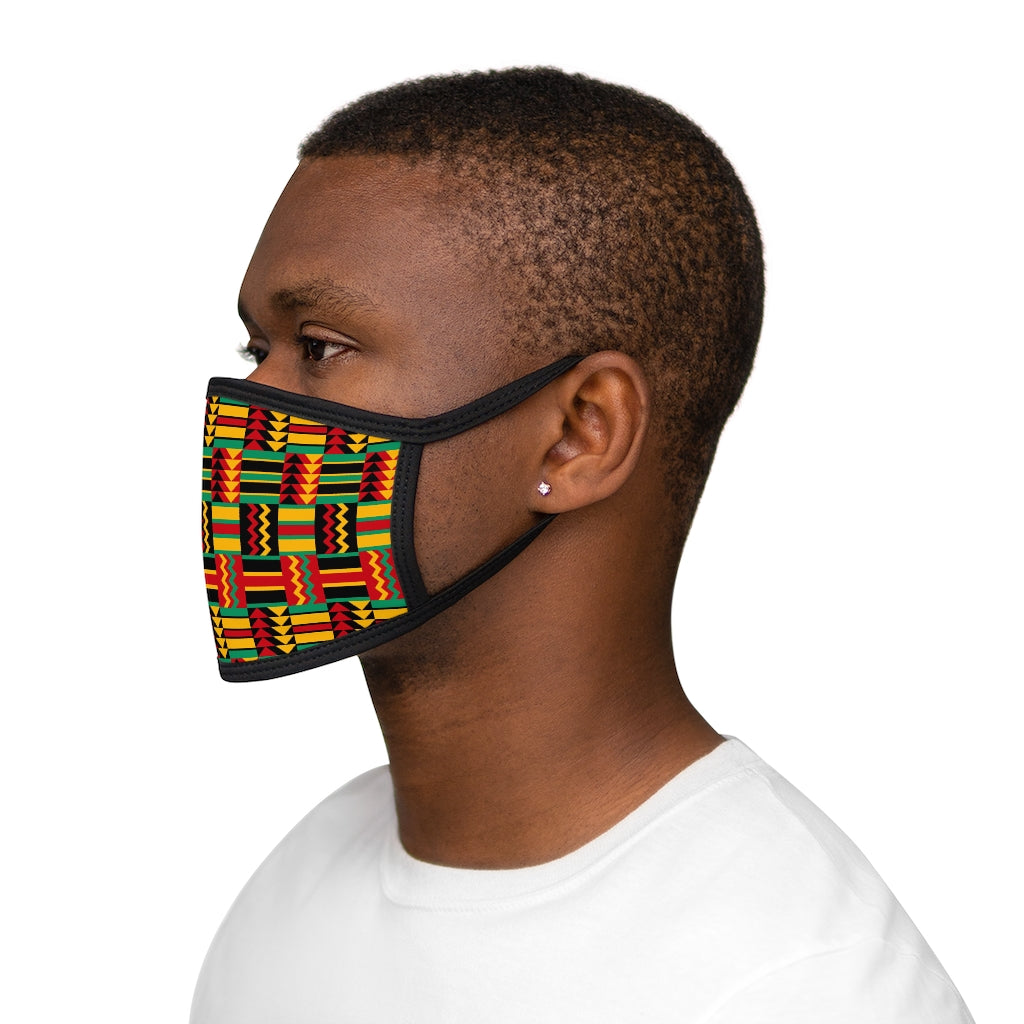 African Kente Pattern Mixed-Fabric Face Mask-Accessories-Epitome of Beaute