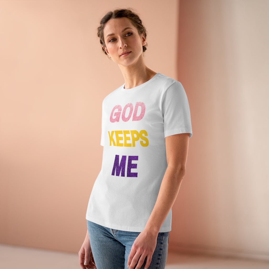 God Keeps Me Women's Premium Tee - Epitome of Beaute'