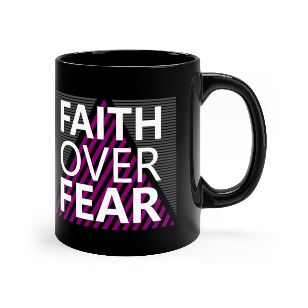 Faith Over Fear Black Mug