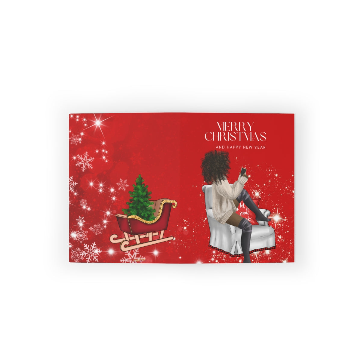 Merry Christmas Greeting cards| Black Girl Holiday Cards