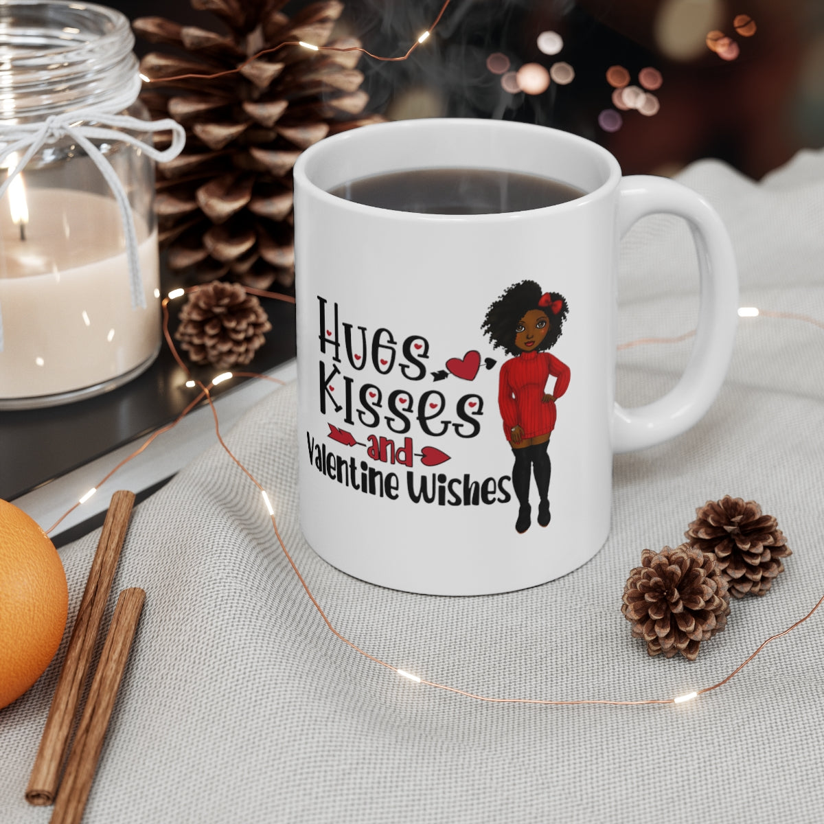 Hugs, Kisses, and Valentine Wishes Mug