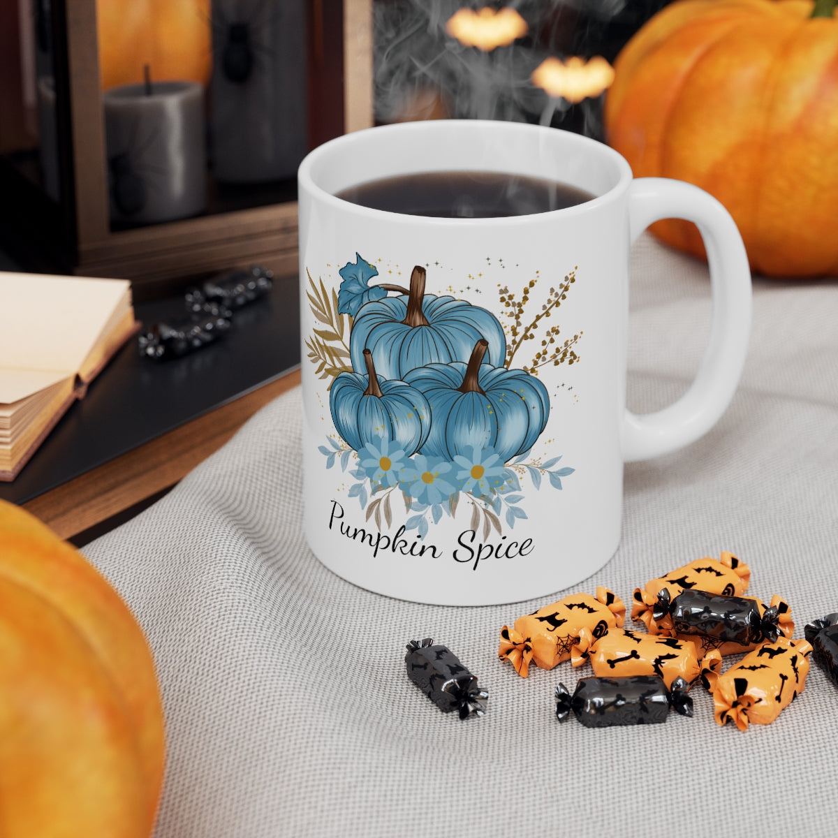 Blue Pumpkin Spice Ceramic Mug