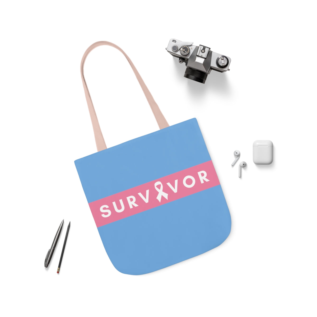 Survivor Canvas Tote Bag| Breast Cancer Awareness Tote Bag