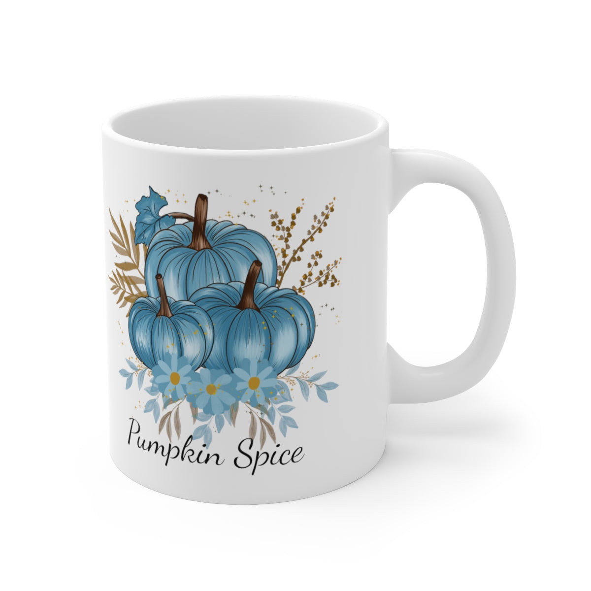 Blue Pumpkin Spice Ceramic Mug