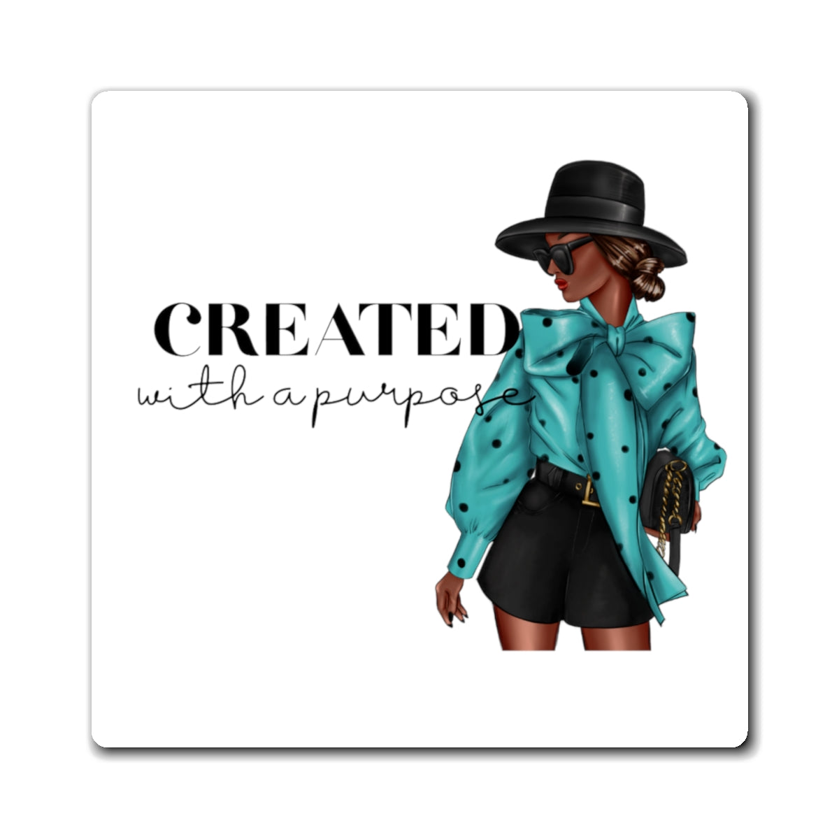 Created with a Purpose Magnets| Kitchen Magnet| Magnet with Black Woman