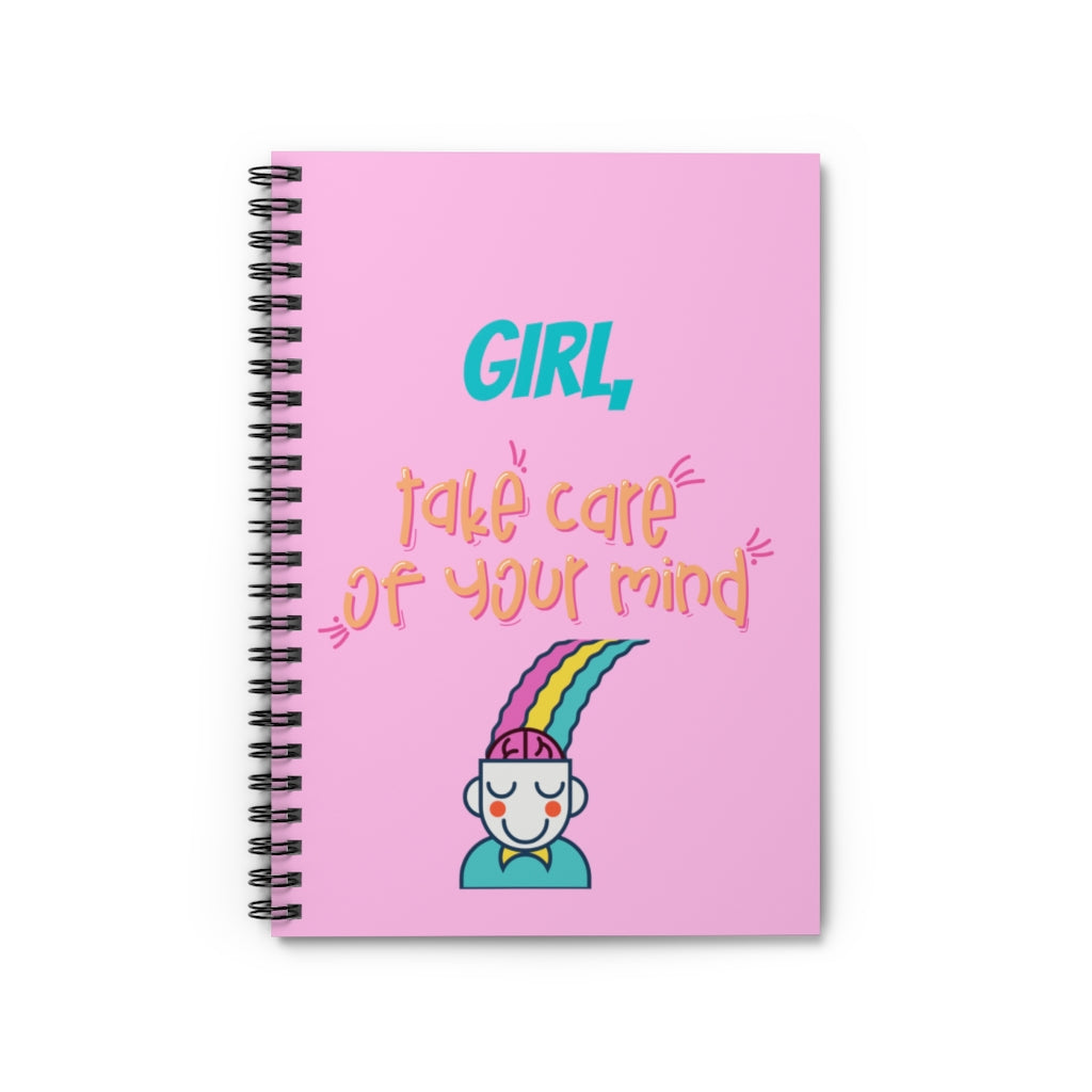 Take Care of Your Mind Pink Spiral Notebook-Notebook-Epitome of Beaute