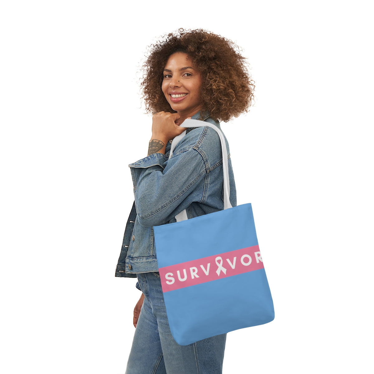 Survivor Canvas Tote Bag| Breast Cancer Awareness Tote Bag