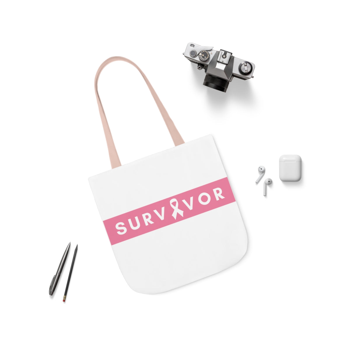 Survivor Canvas Tote Bag| Breast Cancer Awareness Tote Bag