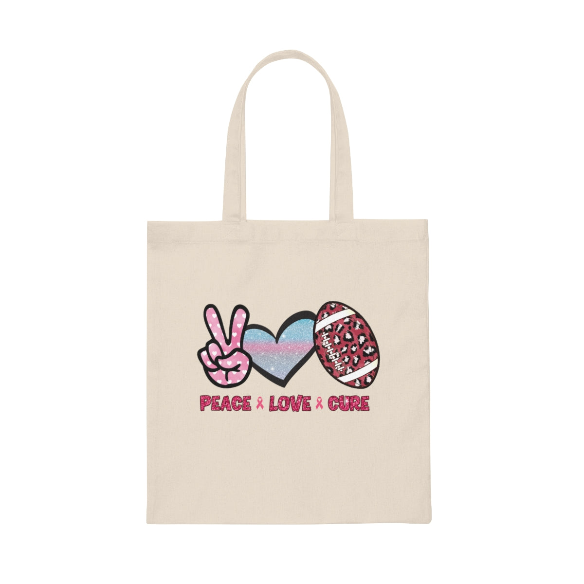 Peace Love Cure Canvas Tote Bag