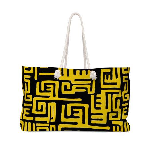 Afrocentric Geometric Yellow Weekender Bag