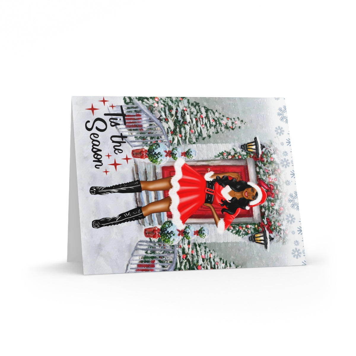Tis the Season Greeting Cards| Mrs Santa Claus Greeting cards| Black Woman Christmas Cards