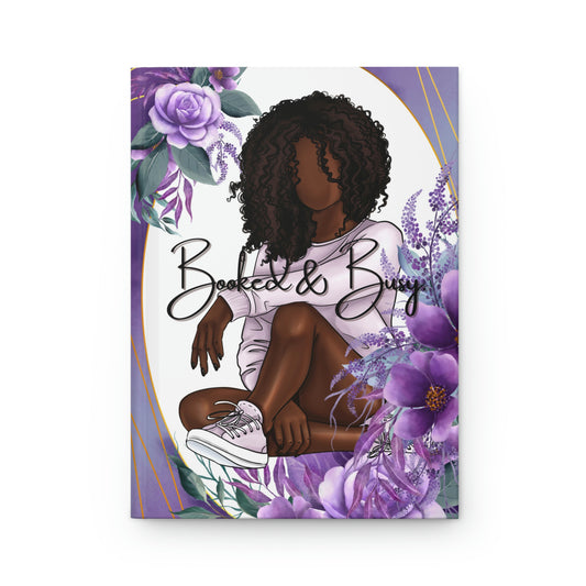 Booked and Busy Purple Floral Hardcover Journal Matte