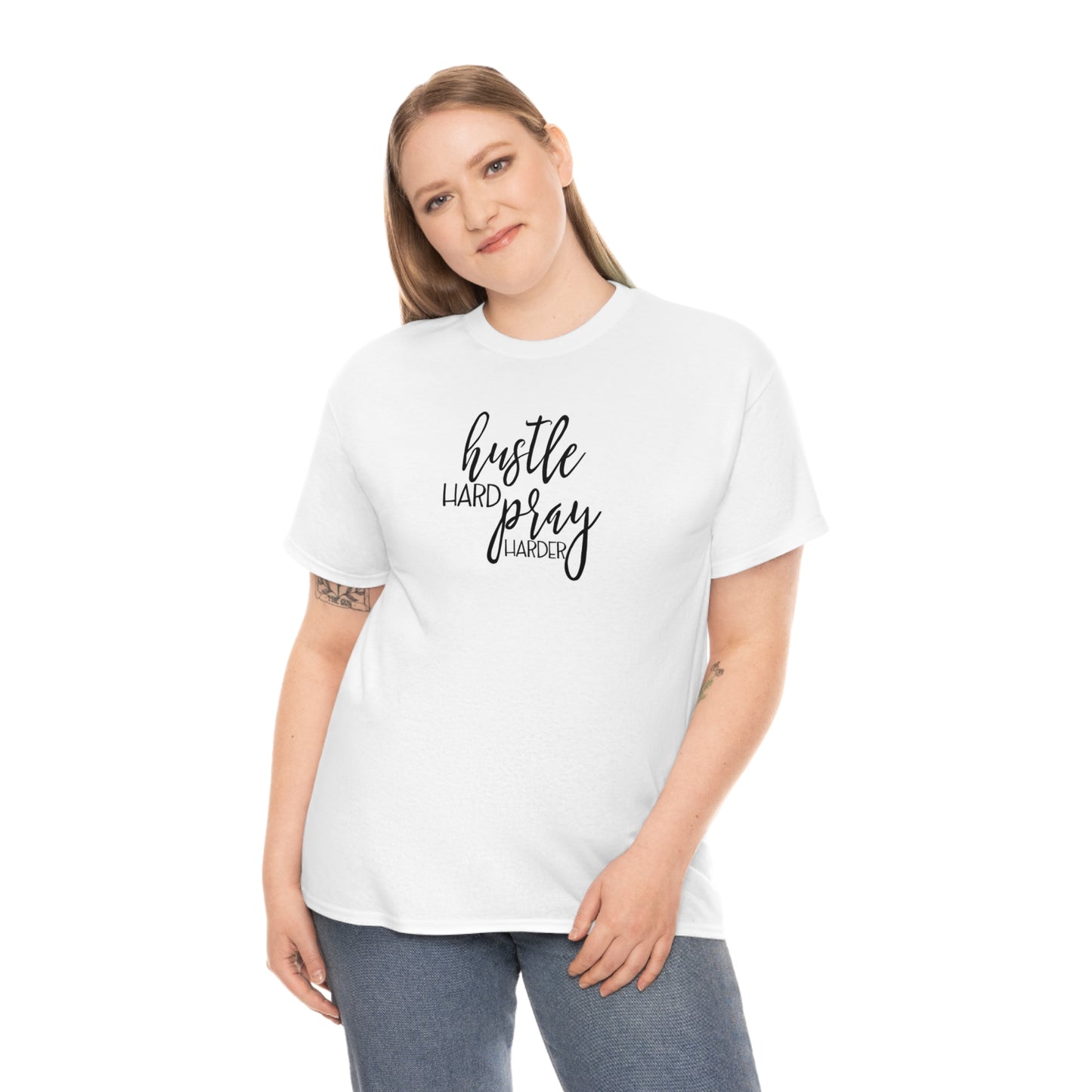 Hustle Hard Prayer Harder Unisex Heavy Cotton Tee