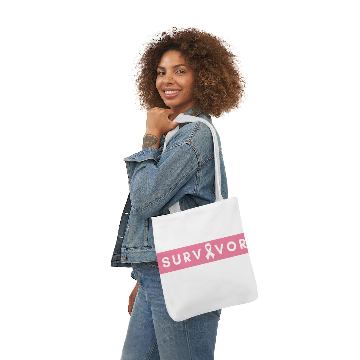 Survivor Canvas Tote Bag| Breast Cancer Awareness Tote Bag