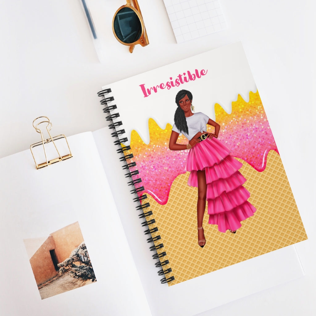 Irresistible Pink Spiral Notebook - Ruled Line-Notebook-Epitome of Beaute