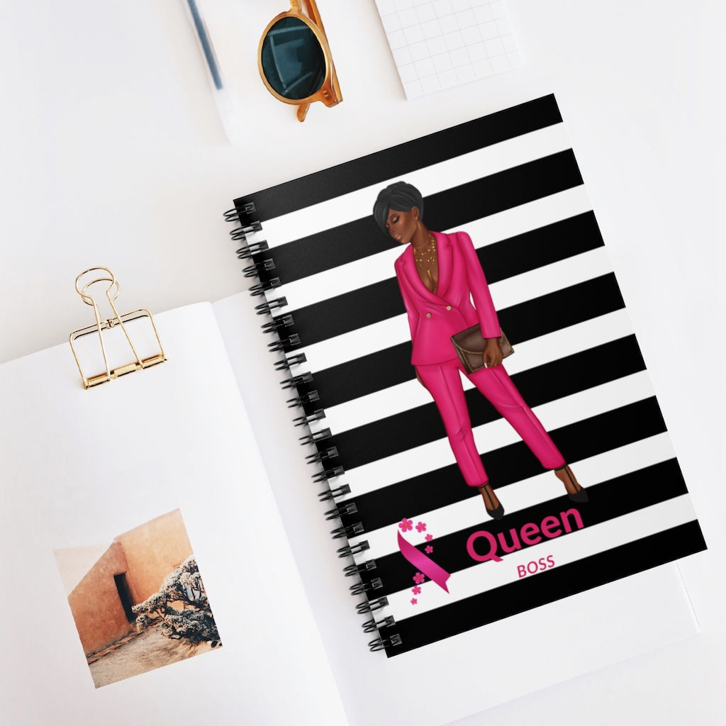 Pink Queen Boss Notebook - Breast Cancer Awareness Edition-Notebook-Epitome of Beaute