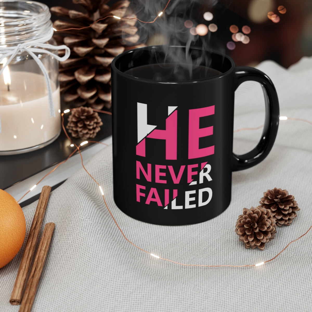 He Never Failed Mug| Christian Mugs for Women